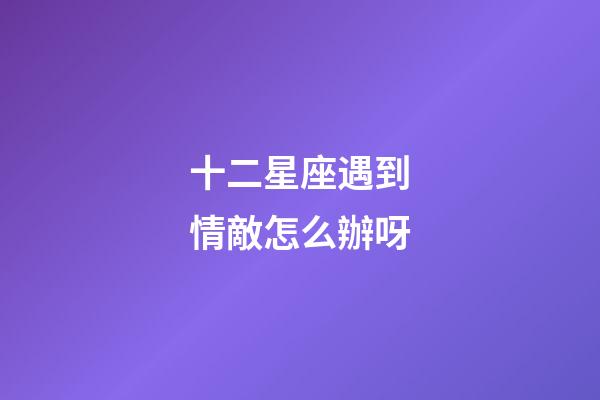 十二星座遇到情敵怎么辦呀-第1張-星座運勢-玄機派