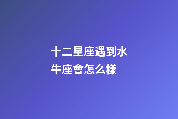 十二星座遇到水牛座會怎么樣