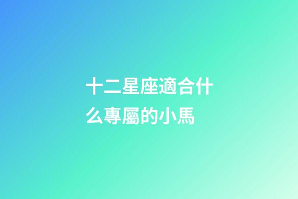 十二星座適合什么專屬的小馬-第1張-星座運勢-玄機派
