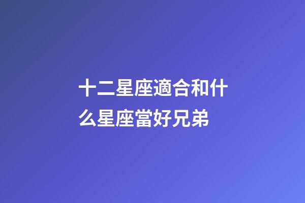 十二星座適合和什么星座當好兄弟-第1張-星座運勢-玄機派