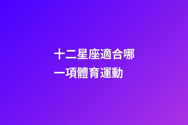 十二星座適合哪一項體育運動