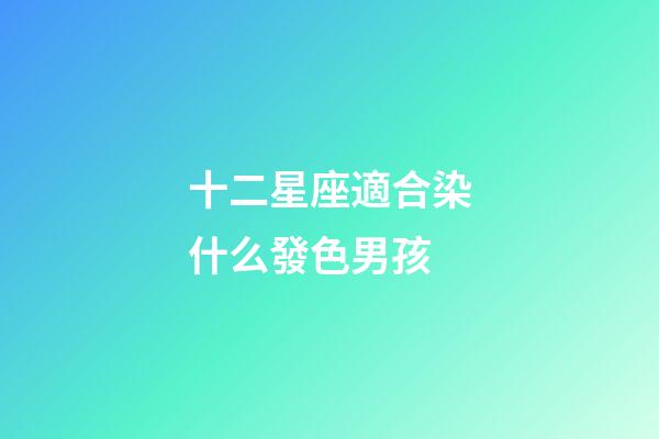 十二星座適合染什么發色男孩-第1張-星座運勢-玄機派
