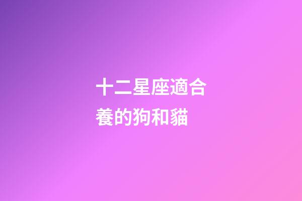 十二星座適合養的狗和貓-第1張-星座運勢-玄機派