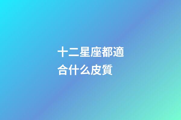 十二星座都適合什么皮質