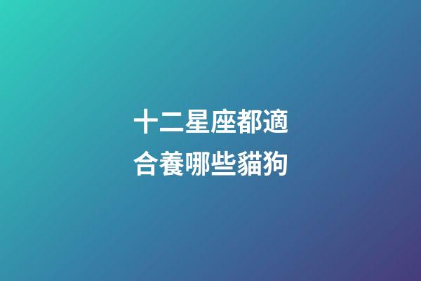十二星座都適合養哪些貓狗-第1張-星座運勢-玄機派