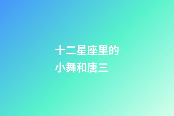 十二星座里的小舞和唐三-第1張-星座運勢-玄機派