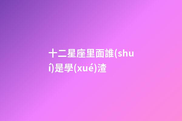 十二星座里面誰(shuí)是學(xué)渣