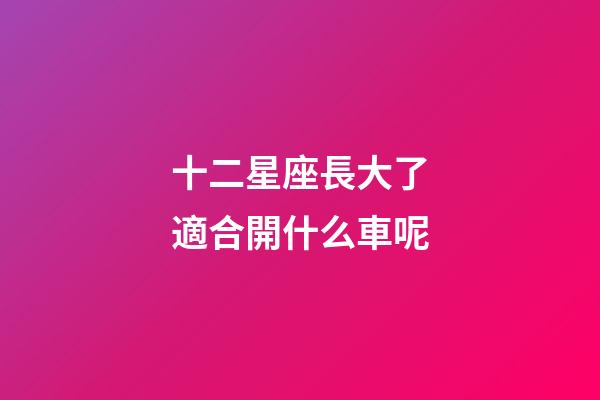 十二星座長大了適合開什么車呢-第1張-星座運勢-玄機派