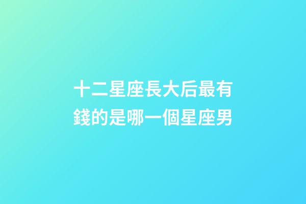 十二星座長大后最有錢的是哪一個星座男-第1張-星座運勢-玄機派