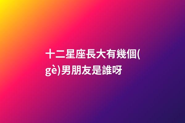 十二星座長大有幾個(gè)男朋友是誰呀-第1張-星座運(yùn)勢(shì)-玄機(jī)派