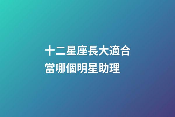 十二星座長大適合當哪個明星助理-第1張-星座運勢-玄機派