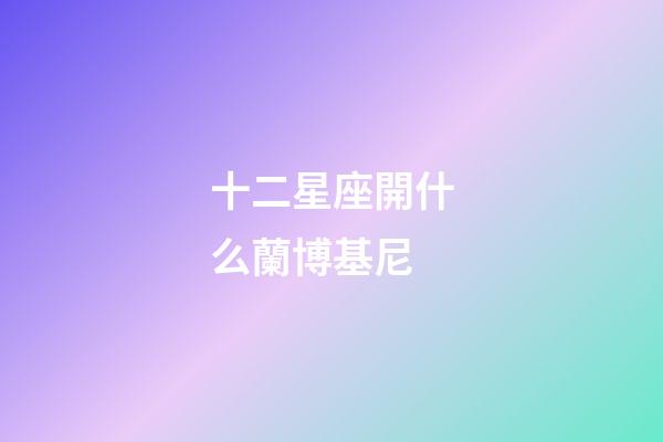十二星座開什么蘭博基尼-第1張-星座運勢-玄機派
