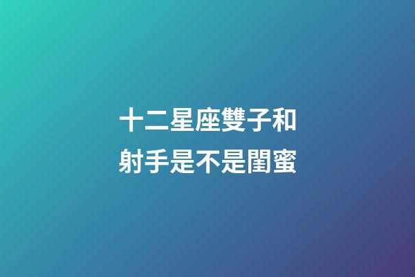 十二星座雙子和射手是不是閨蜜-第1張-星座運勢-玄機派