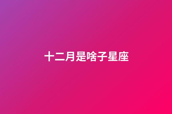 十二月是啥子星座-第1張-星座運勢-玄機派