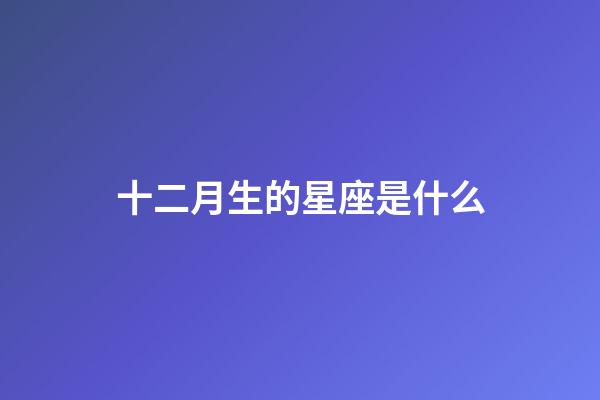 十二月生的星座是什么-第1張-星座運勢-玄機派