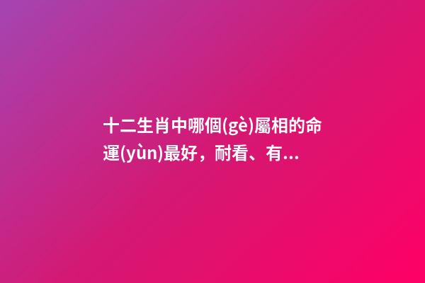 十二生肖中哪個(gè)屬相的命運(yùn)最好，耐看、有氣質(zhì)、修養(yǎng)好的4個(gè)生肖-第1張-觀點(diǎn)-玄機(jī)派