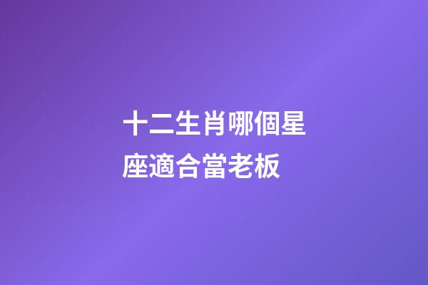十二生肖哪個星座適合當老板-第1張-星座運勢-玄機派