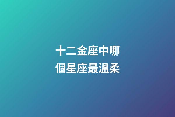 十二金座中哪個星座最溫柔-第1張-星座運勢-玄機(jī)派