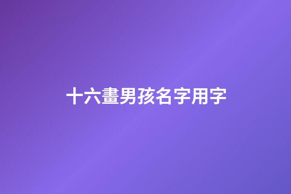 十六畫男孩名字用字(十六畫吉祥字男生)-第1張-男孩起名-玄機派