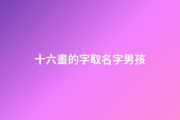 十六畫的字取名字男孩(十六畫的字取名字男孩)-第1張-男孩起名-玄機(jī)派