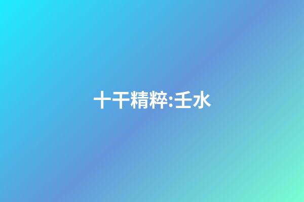 十干精粹:壬水