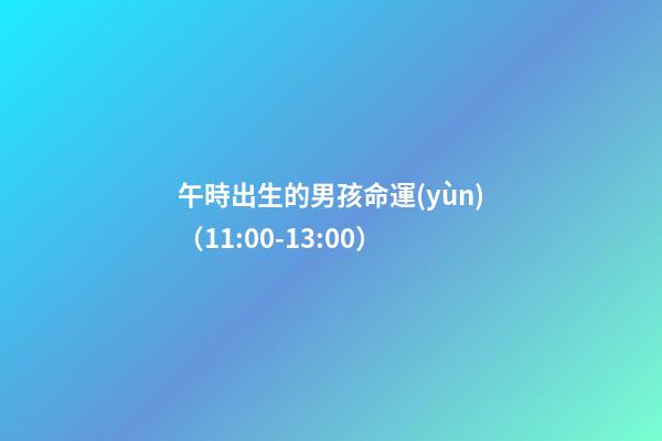 午時出生的男孩命運(yùn)（11:00-13:00）
