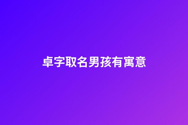 卓字取名男孩有寓意(卓字取名好嗎)-第1張-男孩起名-玄機派