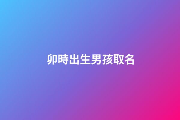 卯時出生男孩取名(卯時出生的男孩取名)-第1張-男孩起名-玄機(jī)派