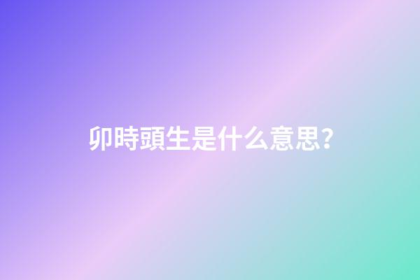 卯時頭生是什么意思？