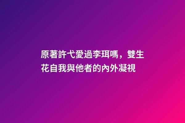 原著許弋愛過李珥嗎，雙生花自我與他者的內外凝視-第1張-觀點-玄機派