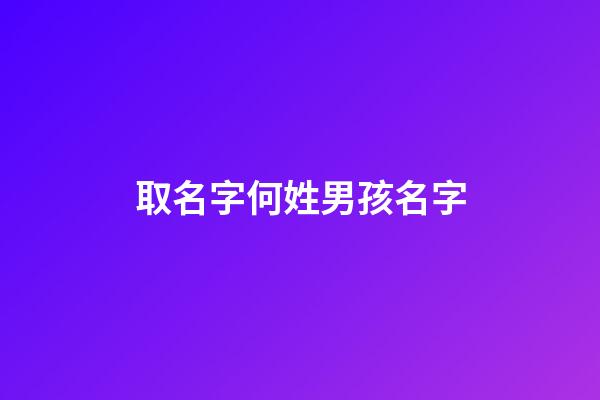 取名字何姓男孩名字(何姓男孩起名字)-第1張-男孩起名-玄機派