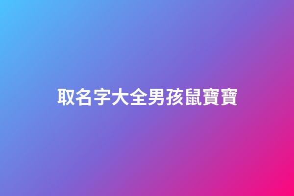 取名字大全男孩鼠寶寶(取名鼠年男寶)-第1張-男孩起名-玄機派