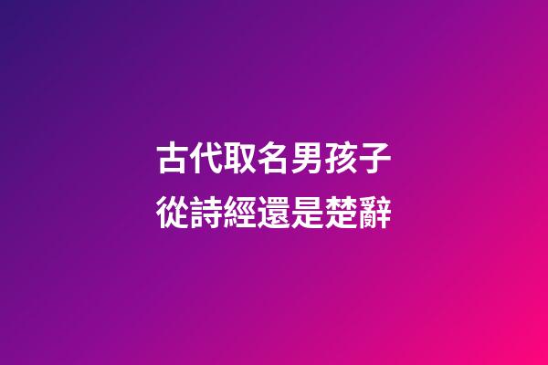 古代取名男孩子從詩經還是楚辭(男孩名字參考詩經還是楚辭)-第1張-男孩起名-玄機派