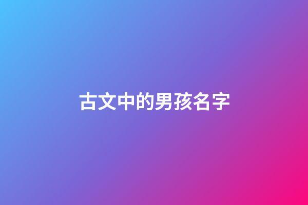 古文中的男孩名字(古文中的男孩名字大全)-第1張-男孩起名-玄機(jī)派