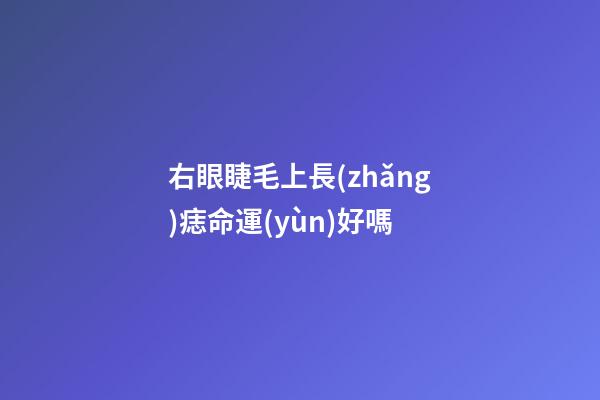 右眼睫毛上長(zhǎng)痣命運(yùn)好嗎