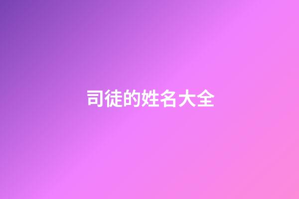 司徒的姓名大全(司徒起名男霸氣)-第1張-男孩起名-玄機派