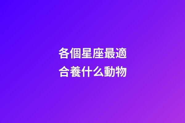 各個星座最適合養什么動物-第1張-星座運勢-玄機派