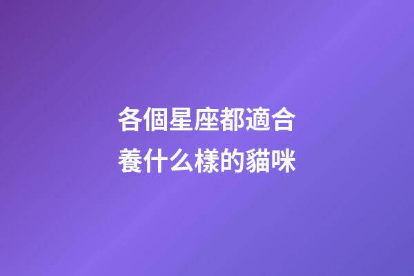 各個星座都適合養什么樣的貓咪-第1張-星座運勢-玄機派