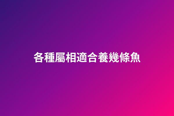 各種屬相適合養幾條魚