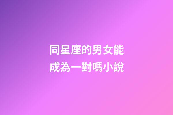 同星座的男女能成為一對嗎小說-第1張-星座運勢-玄機派