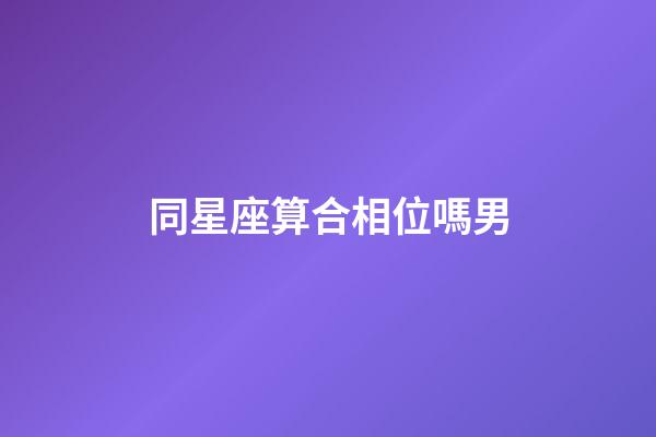 同星座算合相位嗎男-第1張-星座運勢-玄機派