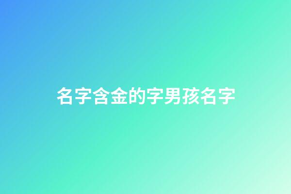 名字含金的字男孩名字(帶金含義的名字男孩)-第1張-男孩起名-玄機派