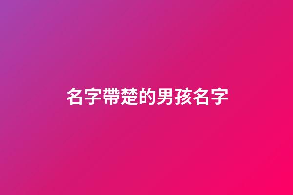 名字帶楚的男孩名字(名字帶楚的男孩名字有哪些)-第1張-男孩起名-玄機派