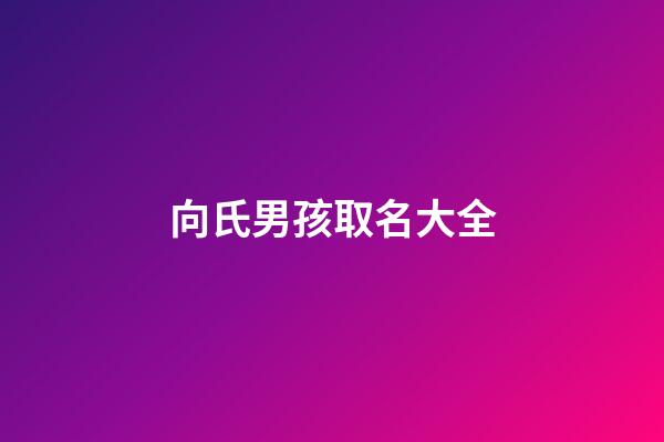 向氏男孩取名大全(向氏男孩取名大全四個字)-第1張-男孩起名-玄機派