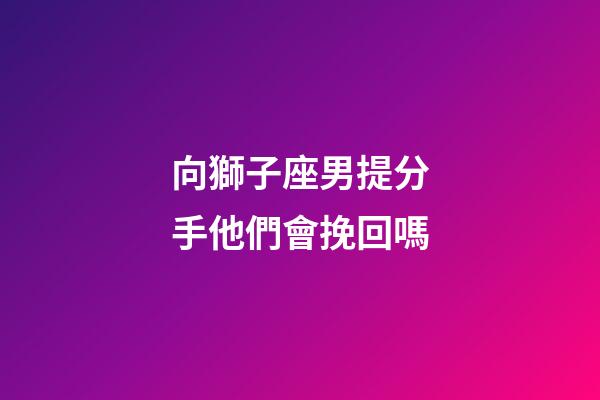 向獅子座男提分手他們會挽回嗎-第1張-星座運勢-玄機派