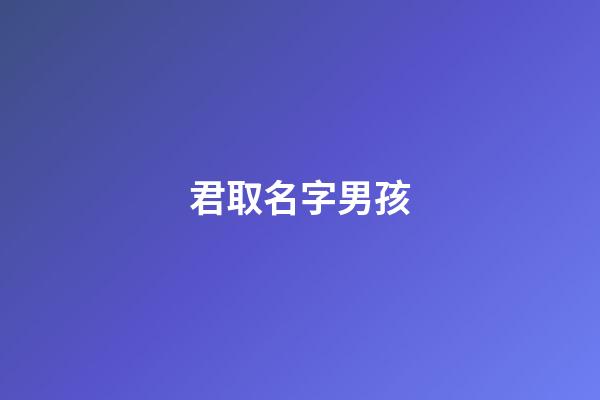 君取名字男孩(君字取名字大全男孩)-第1張-男孩起名-玄機派