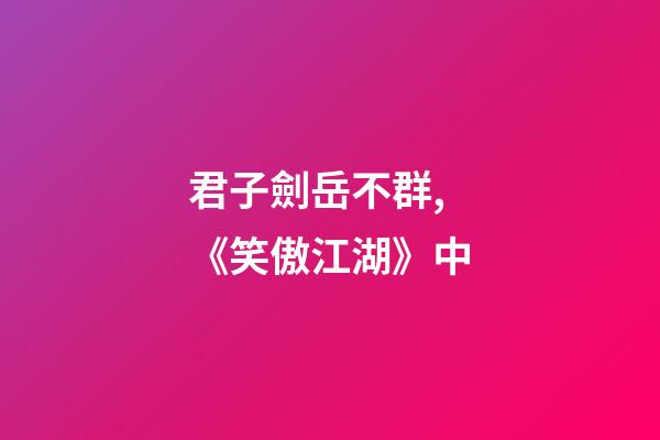 君子劍岳不群,《笑傲江湖》中-第1張-觀點-玄機派