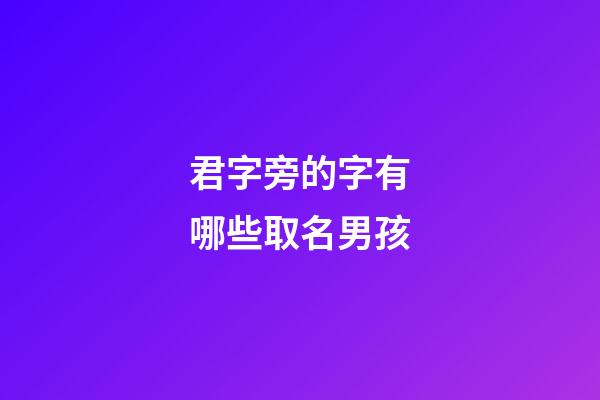 君字旁的字有哪些取名男孩(君字旁的字有什么)-第1張-男孩起名-玄機派