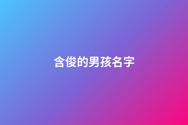含俊的男孩名字(帶俊的男孩子名字好聽的字)-第1張-男孩起名-玄機派