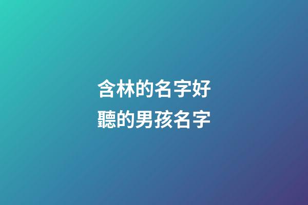 含林的名字好聽的男孩名字(含林的名字好聽的男孩名字大全)-第1張-男孩起名-玄機派